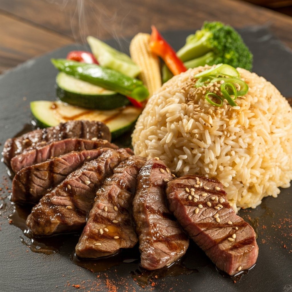 Filet Mignon (5 Oz) Hibachi Lunch.