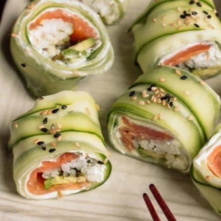 Salmon Cucumber Roll.