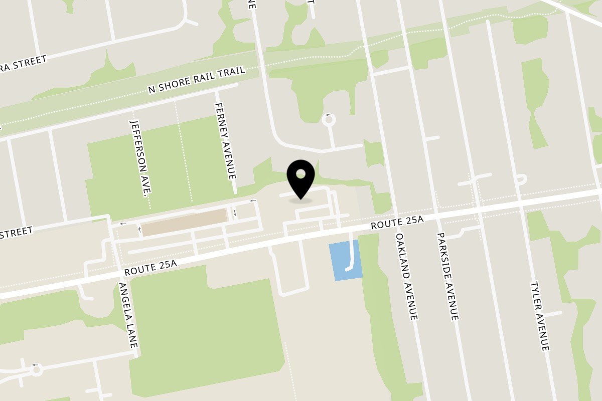 Map showing the location of Wasabi Japanese SteakHouse on 725 NY-25A #15 in Miller Place